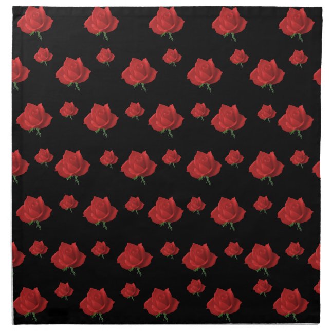 Red Roses Cloth Napkin (Front)