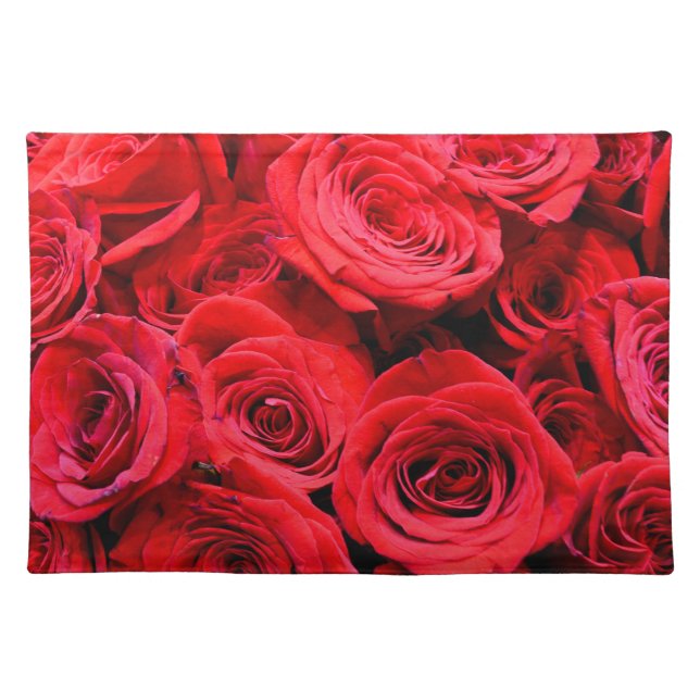 Red Roses Cloth Placemat (Front)