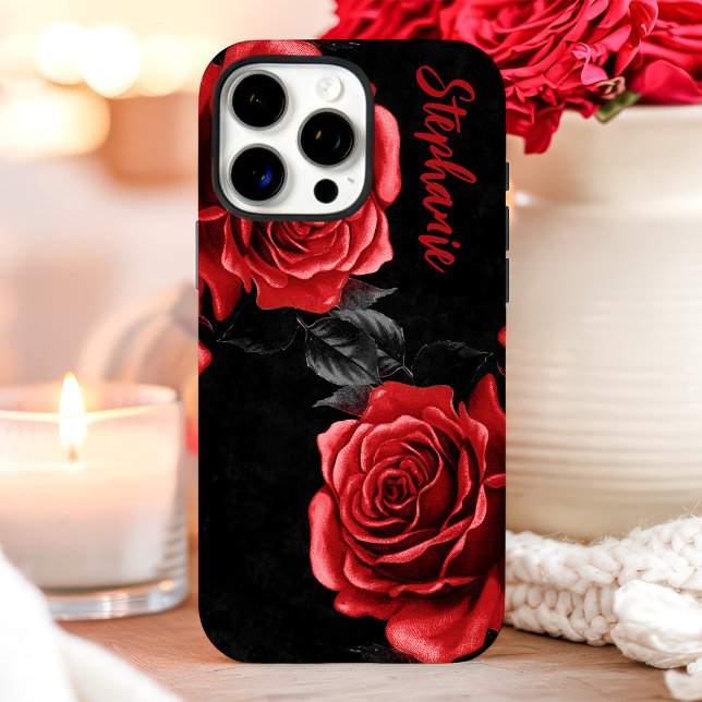 Red Roses Custom Name Case-Mate iPhone Case (Creator Uploaded)