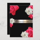 Red Roses, Custom Quinceanera Invitation (Front/Back)