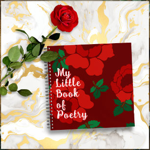 Red Roses Custom Title Spiral Bound Notebook