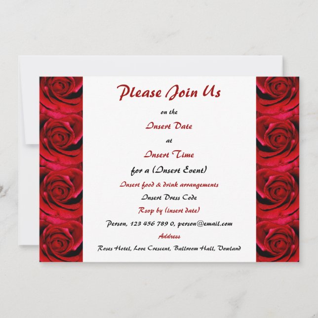 Red roses - customizable template (Front)