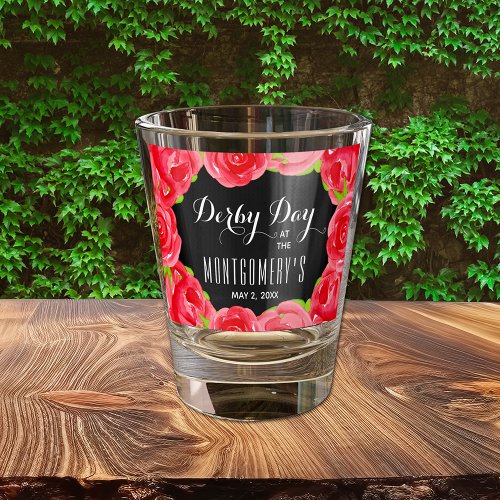 Red Roses Derby Day Shot Glass