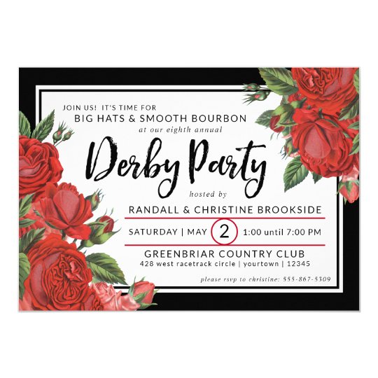 Red Roses | Derby Party Classic Invitation | Zazzle.com