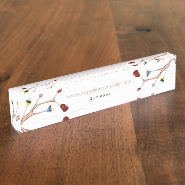 Red Roses Desk Name Plate (Side)