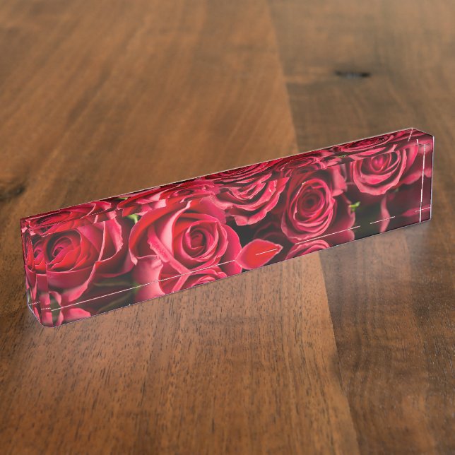 Red Roses Desk Name Plate (Side)