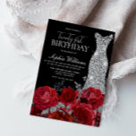 Red Roses Diamond Gown Black 21st Birthday Party Invitation<br><div class="desc">Red Roses Diamond Gown Black 21st Birthday Party Invitation

See matching collection in Niche and Nest Store

Many thanks</div>
