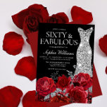 Red Roses Diamond Gown Black 60th Birthday Party  Invitation<br><div class="desc">Red Roses Diamond Gown Black 60th Birthday Party  Invitation

See matching collection in Niche and Nest Store

Many thanks</div>
