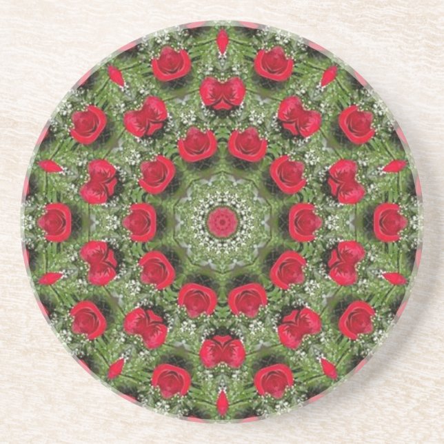 Red Roses Drink Coaster (Front)