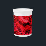Red Roses Drink Pitcher<br><div class="desc">A romantic design featuring an elegant bouquet of red roses.</div>