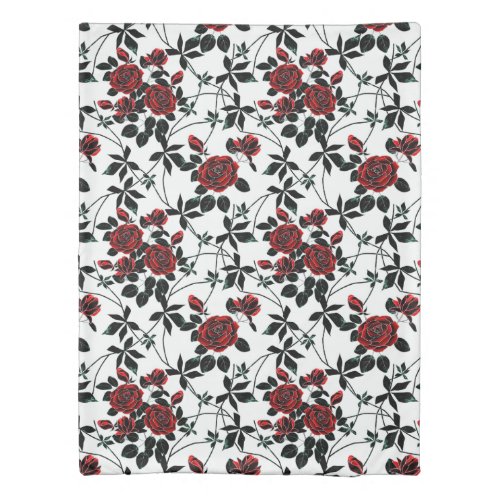 Red roses  duvet cover