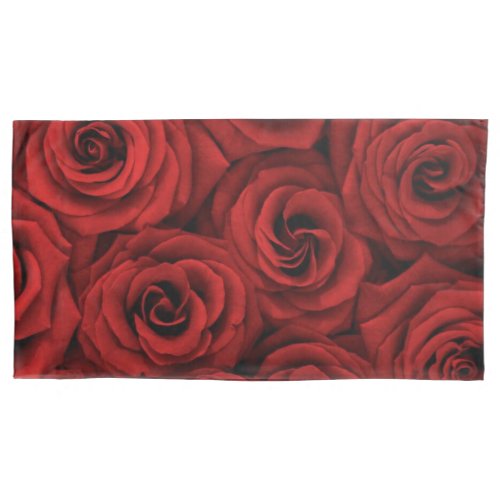 Red Roses Elegant Floral King Size Pillow Case