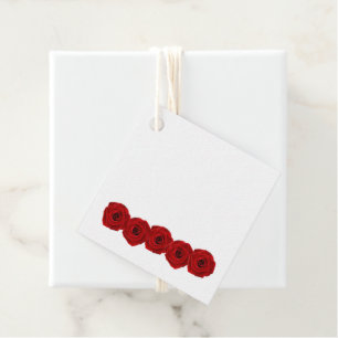 Red Roses Elegant Valentines Day Love Favor Tags