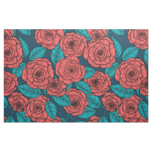 Red roses fabric