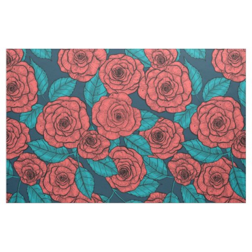 Red roses fabric