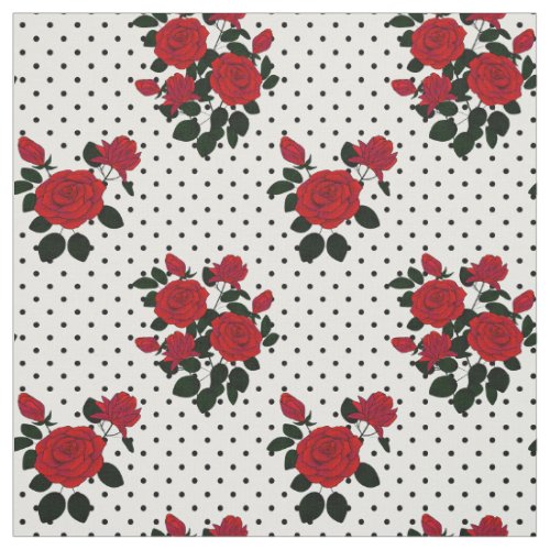 Red roses  fabric