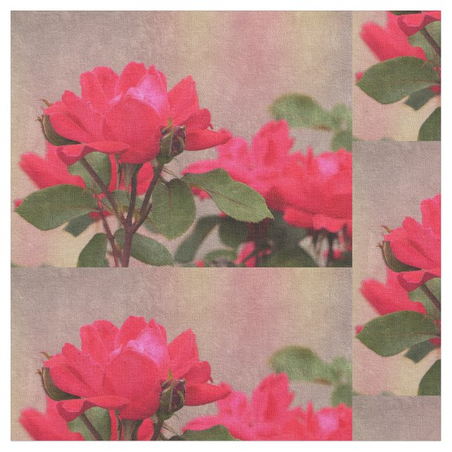 Red Roses Fabric (Close Up)