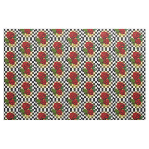 RED ROSES  FABRIC