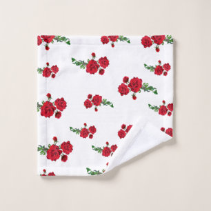 Red Roses face towel