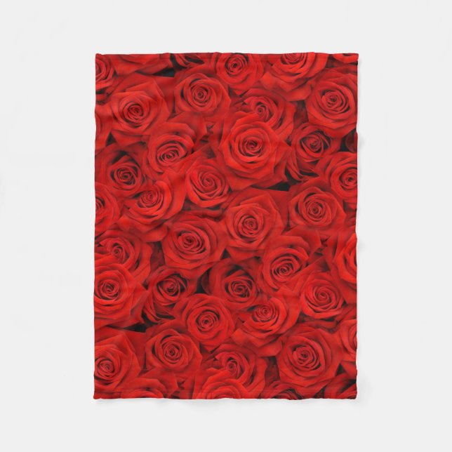 Red Roses Fleece Blanket (Front)