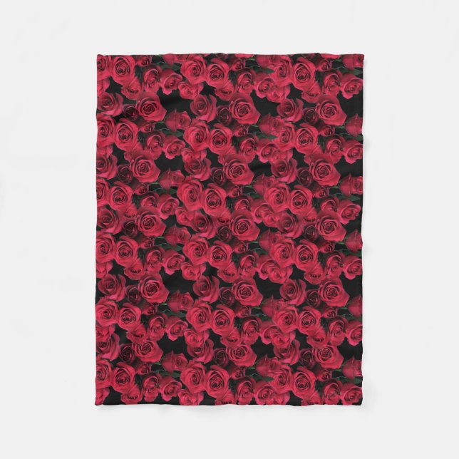Red Roses Fleece Blanket (Front)