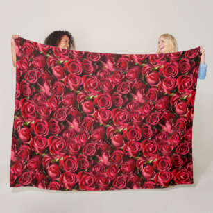 Red Roses Fleece Blanket