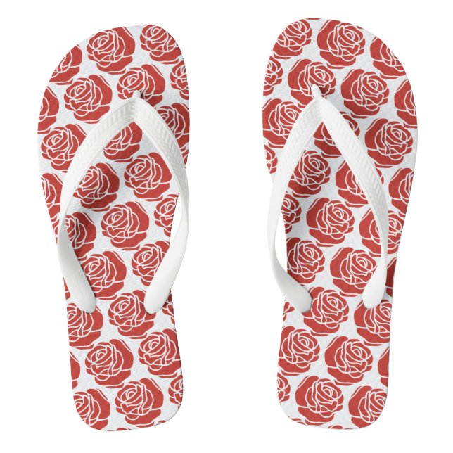 Red Roses Flip Flops (Footbed)