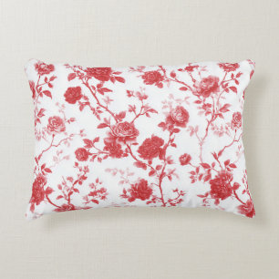 Red Roses Floral Accent Pillow