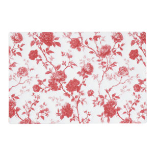 Red Roses Floral Bridal Shower Placemat