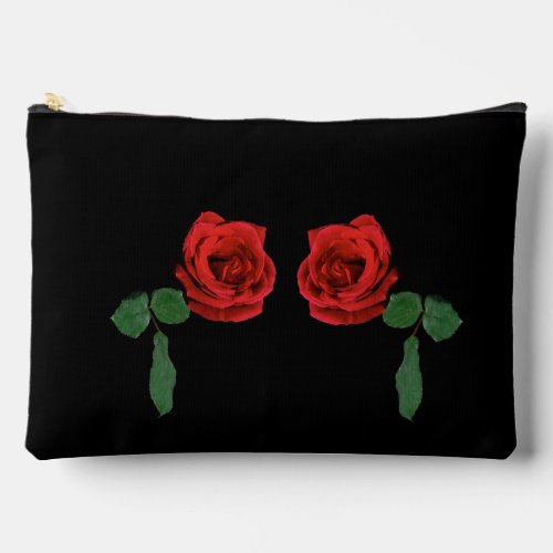 Red Roses Floral Cosmetic Bag