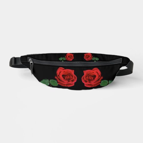 Red Roses Floral Fanny Pack