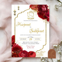 Red Roses Floral Indian Wedding Ceremony