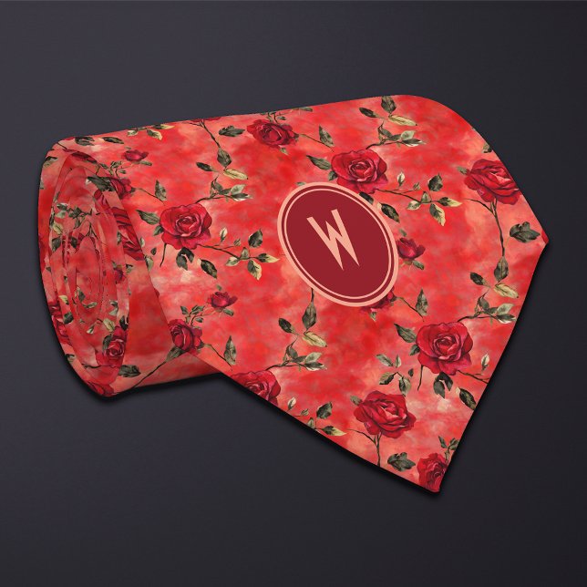 Red Roses Floral  Neck Tie (Creator Uploaded)