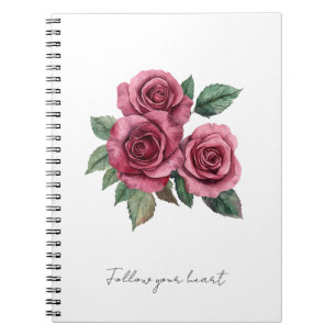 Red Roses Floral Notebook