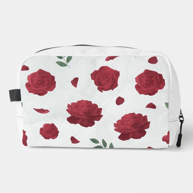 Red Roses Floral Print Cut Sew Bag (Front)