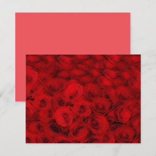 Red Roses Flower Art Bouquet Note Card Set