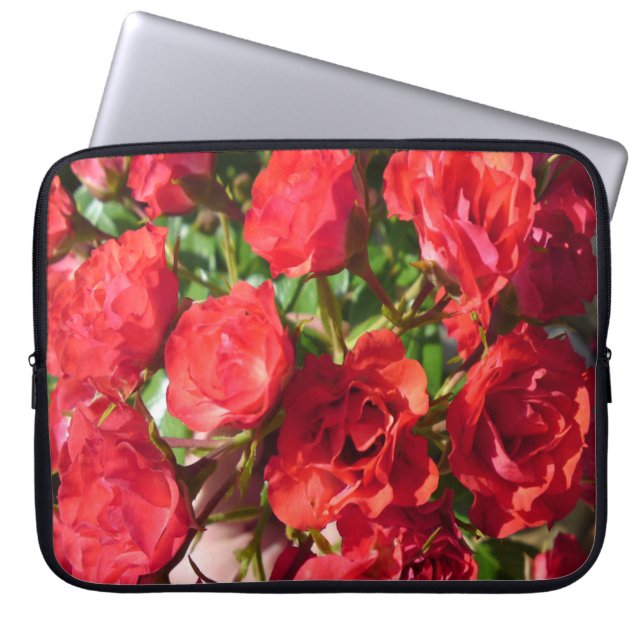 Red Roses Flower Laptop Sleeve (Front)