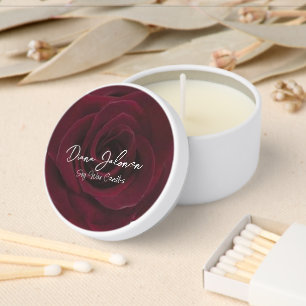 Red Roses Flowers Mini Candle Favors