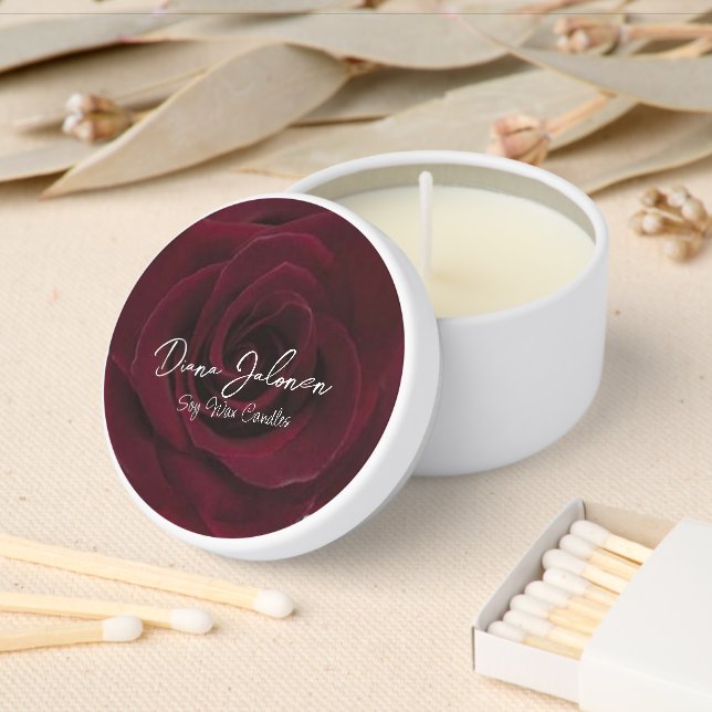 Red Roses Flowers Mini Candle Favors (Insitu)