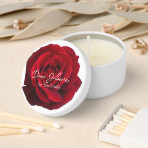 Red Roses Flowers Mini Candle Favors