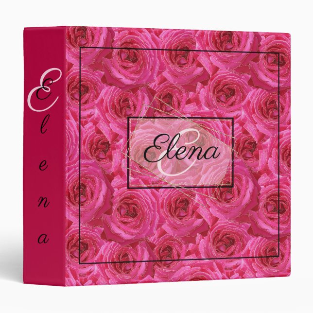 Red roses, flowers, red, love 3 ring binder (Front/Spine)