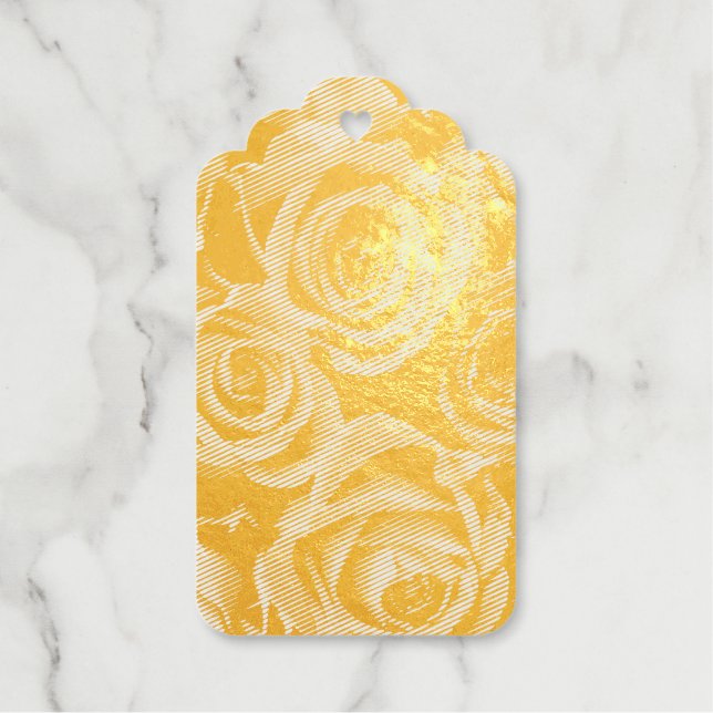 Red Roses Foil Gift Tags (Front)