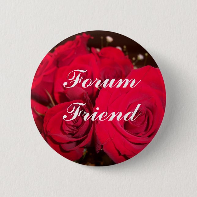 Red roses, Forum Friend Button (Front)