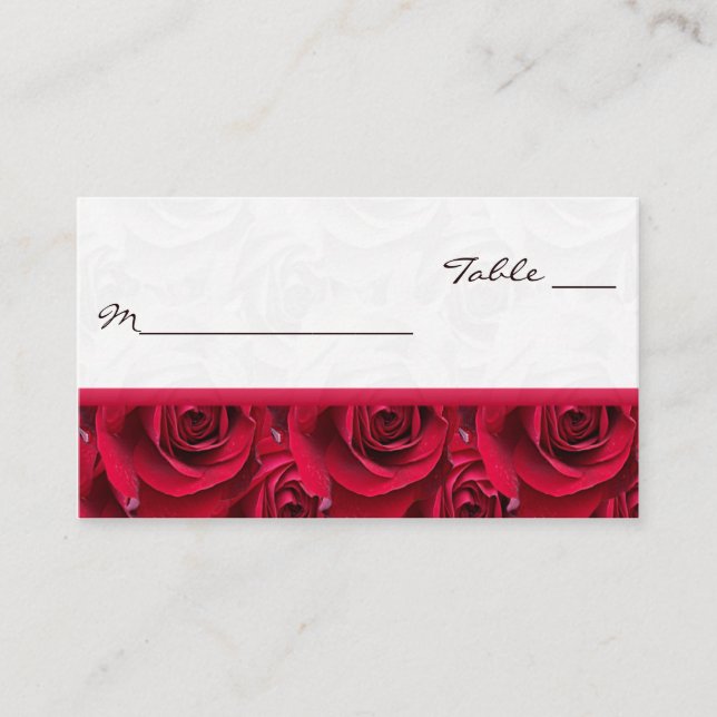 Red Roses Galore Placecards (Front)