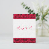 Red Roses Galore Reply Card-WILL NOT FIT SQUARE RSVP Card (Standing Front)