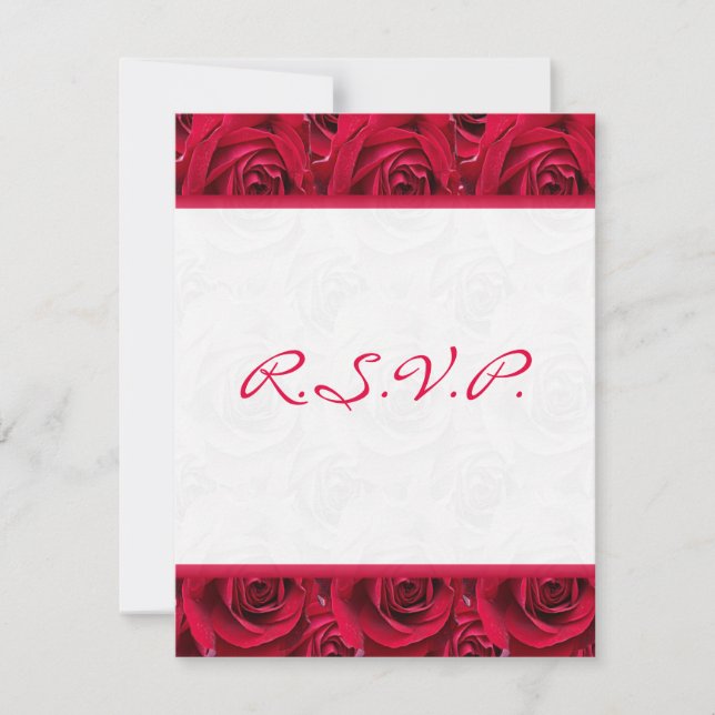 Red Roses Galore Reply Card-WILL NOT FIT SQUARE RSVP Card (Front)