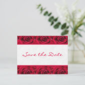 Red Roses Galore Save the Date Card (Standing Front)