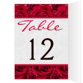 Red Roses Galore Table Number Card (Inside (Left))