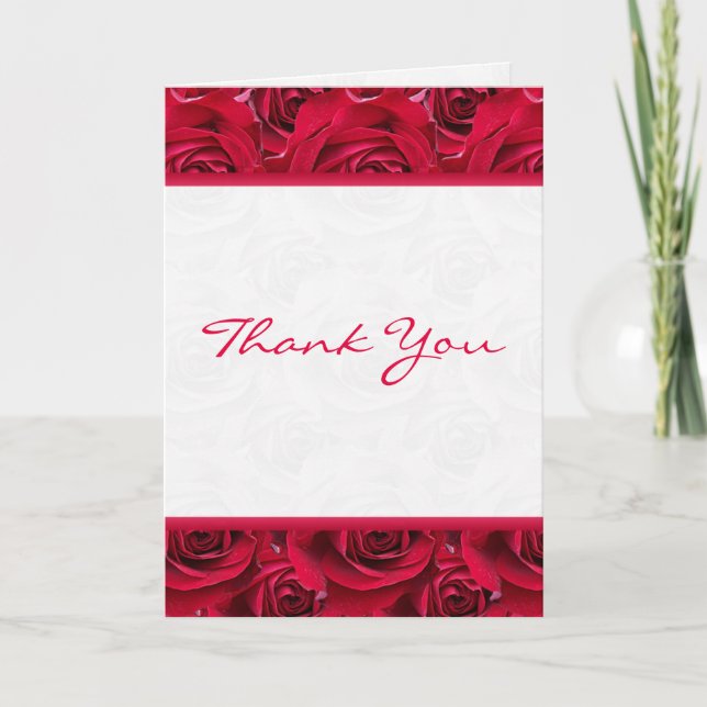 Red Roses Galore Thank You Card (Front)