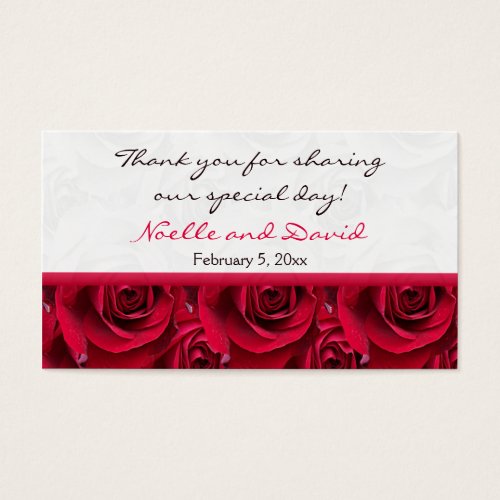 Red Roses Galore Wedding Favor Tag